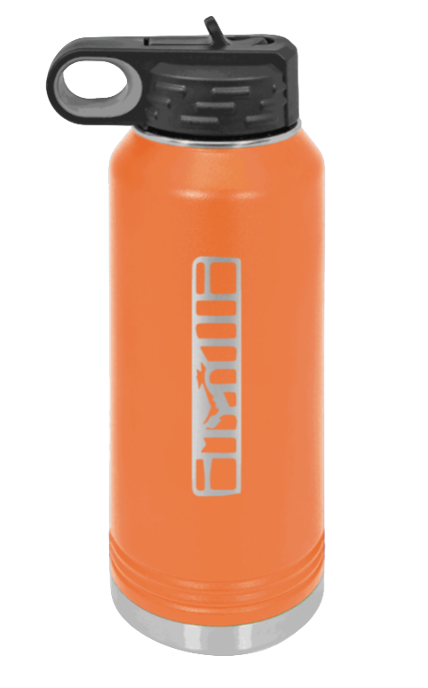 XJ Grill - 32oz Water Bottle Laser Engraved- Orange
