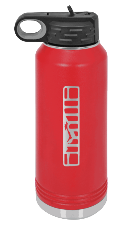 XJ Grill - 32oz Water Bottle Laser Engraved- Red