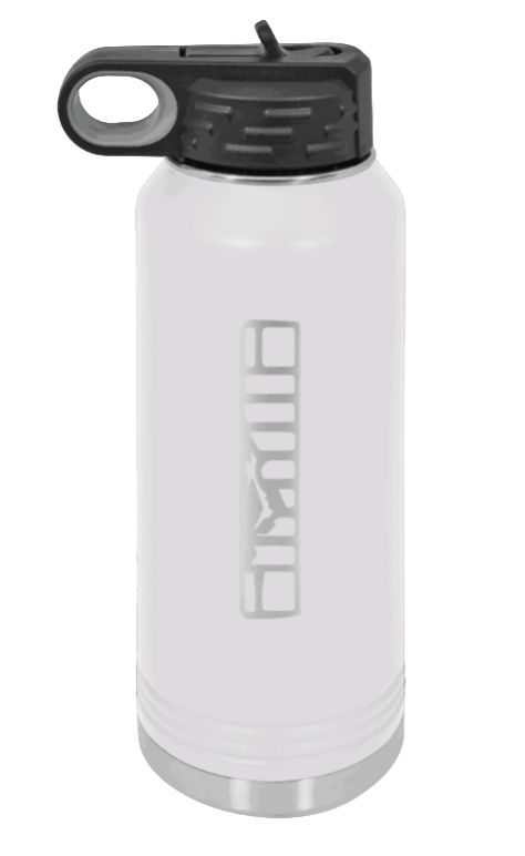 XJ Grill - 32oz Water Bottle Laser Engraved- White
