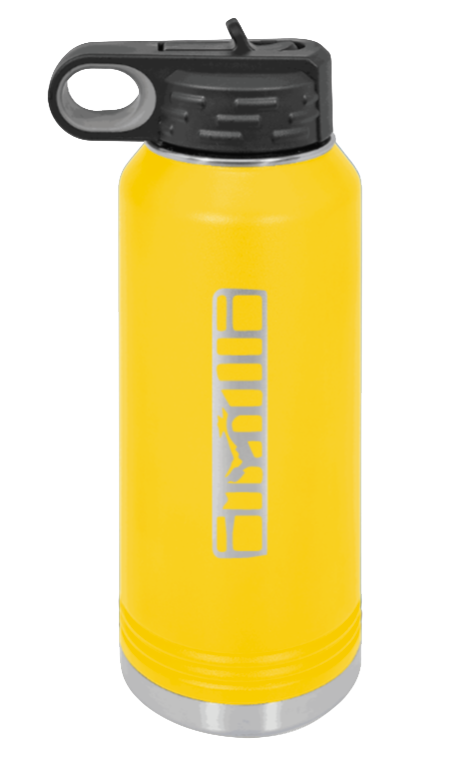 XJ Grill - 32oz Water Bottle Laser Engraved- Yellow