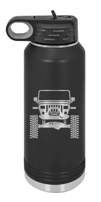 Jeep YJ - 32oz Water Bottle Laser Engraved- Black