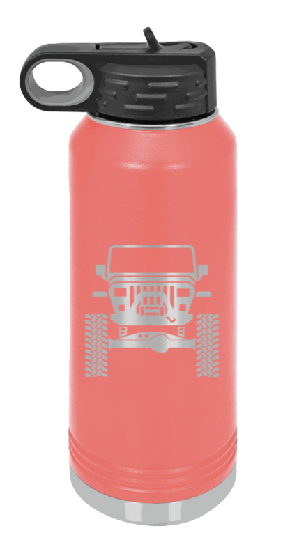 Jeep YJ - 32oz Water Bottle Laser Engraved- Coral