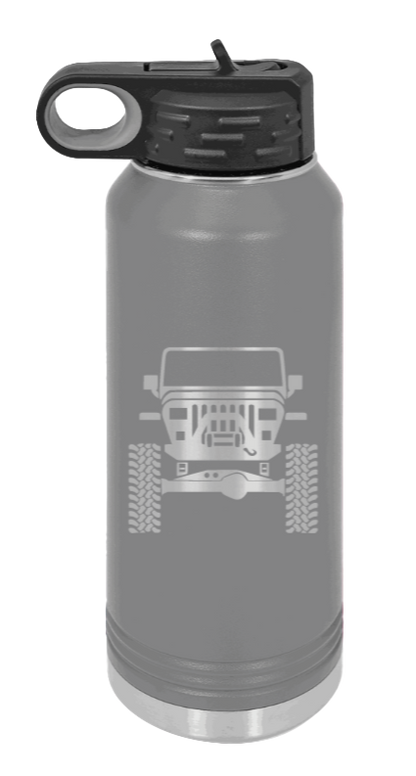 Jeep YJ - 32oz Water Bottle Laser Engraved- Dark Grey
