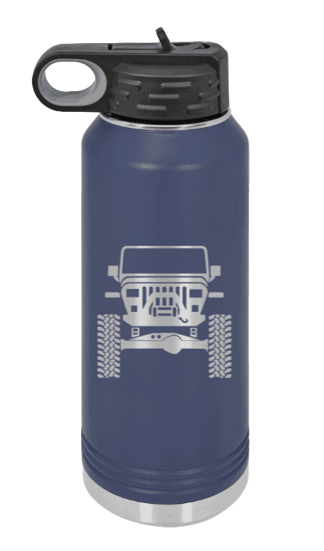 Jeep YJ - 32oz Water Bottle Laser Engraved- Navy