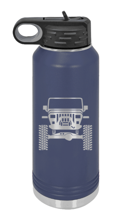 Jeep YJ - 32oz Water Bottle Laser Engraved- Navy