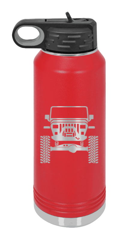 Jeep YJ - 32oz Water Bottle Laser Engraved- Red