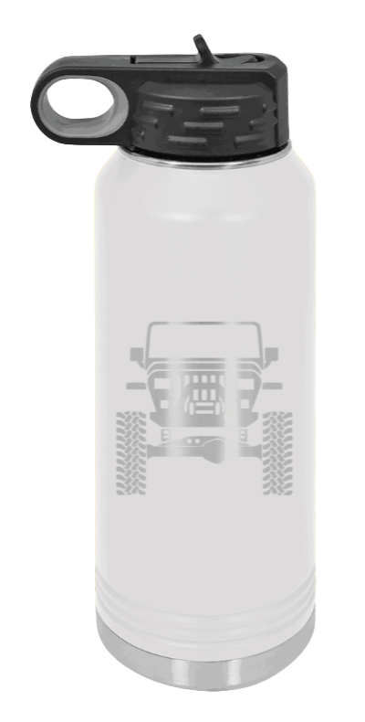 Jeep YJ - 32oz Water Bottle Laser Engraved- White