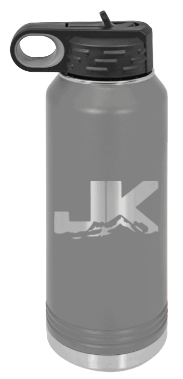 JK - 32oz Water Bottle Laser Engraved- Dark Grey