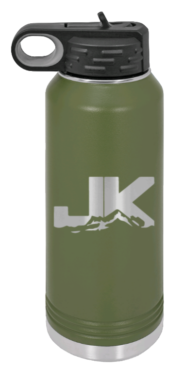JK - 32oz Water Bottle Laser Engraved- Olive