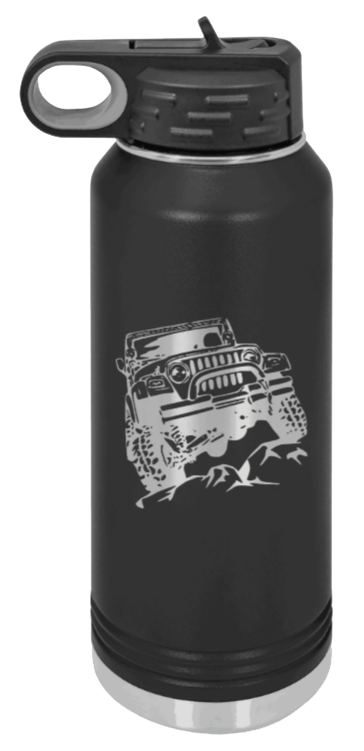 TJ Crawler - 32oz Water Bottle Laser Engraved- Black