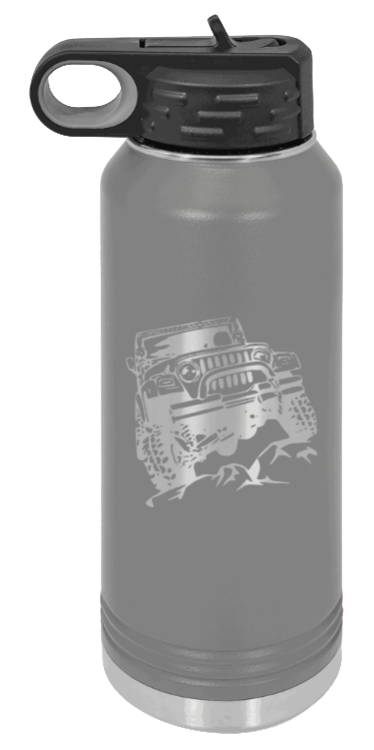 TJ Crawler - 32oz Water Bottle Laser Engraved- Dark Grey