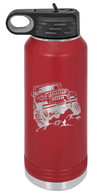 TJ Crawler - 32oz Water Bottle Laser Engraved- Maroon