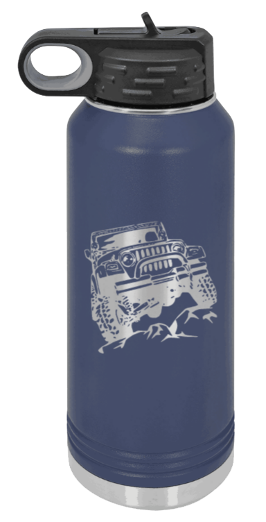 TJ Crawler - 32oz Water Bottle Laser Engraved- Navy