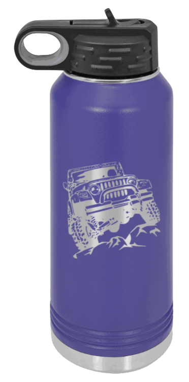 TJ Crawler - 32oz Water Bottle Laser Engraved- Purple