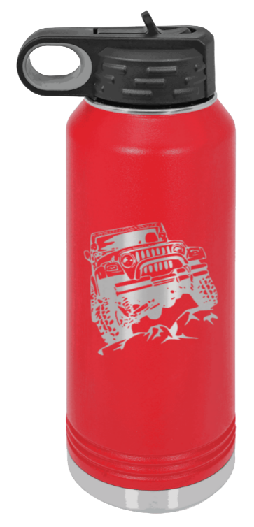TJ Crawler - 32oz Water Bottle Laser Engraved- Red