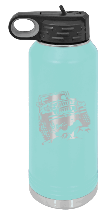 TJ Crawler - 32oz Water Bottle Laser Engraved- Teal