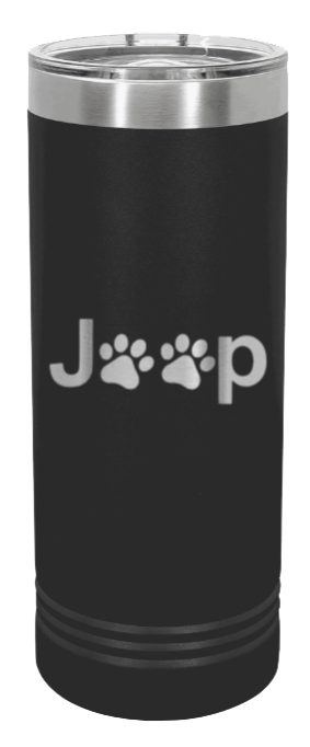 Jeep Paws Laser Engraved Skinny Tumbler (Etched)