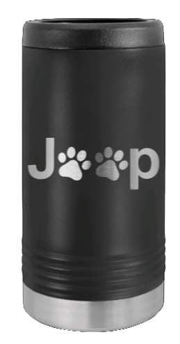 Jeep Paws Laser Engraved Slim Can Insulated Koosie