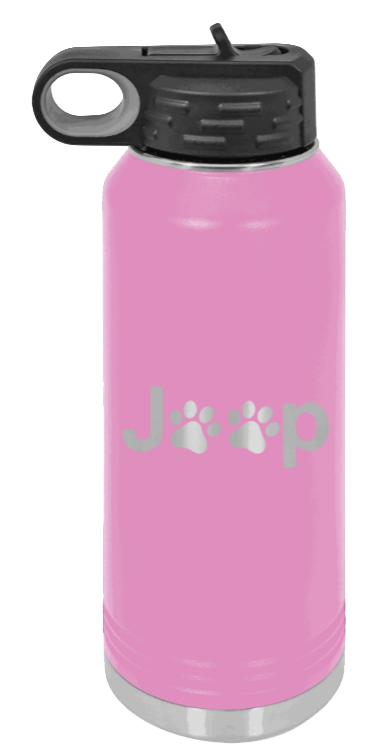 Jeep Paws - 32oz Water Bottle Laser Engraved- Light Purple