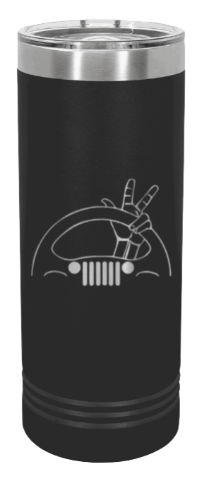 Jeep Wave 2 Laser Engraved Skinny Tumbler (Etched)