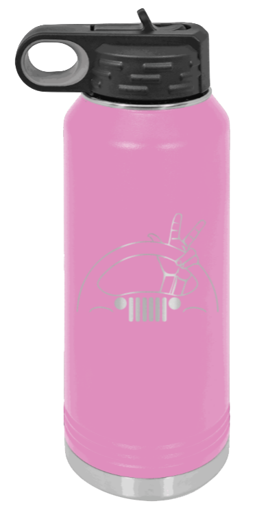 Jeep Wave 2 - 32oz Water Bottle Laser Engraved- Light Purple