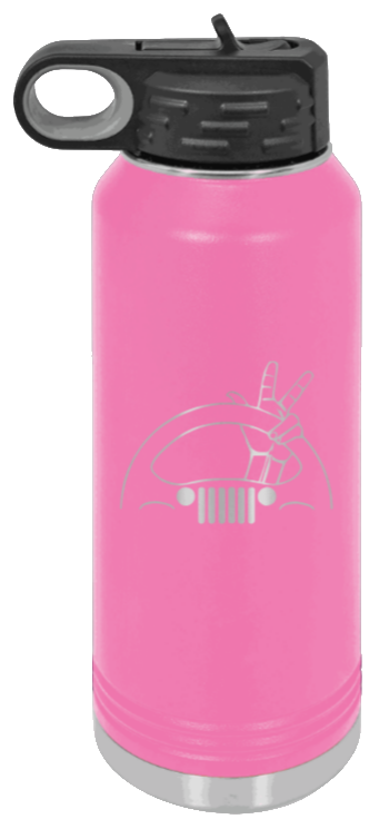 Jeep Wave 2 - 32oz Water Bottle Laser Engraved- Pink
