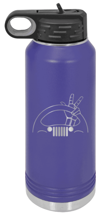 Jeep Wave 2 - 32oz Water Bottle Laser Engraved- Purple