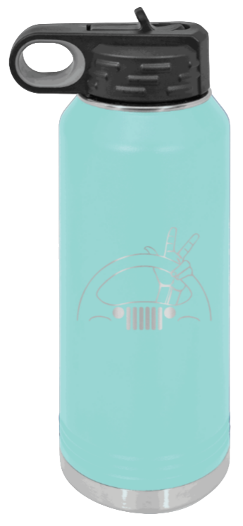 Jeep Wave 2 - 32oz Water Bottle Laser Engraved- Teal