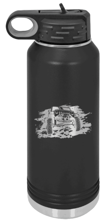 JK Crawler - 32oz Water Bottle Laser Engraved- Black