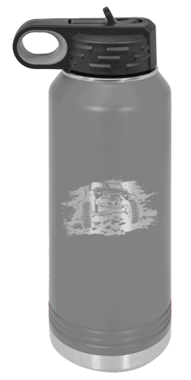 JK Crawler - 32oz Water Bottle Laser Engraved- Dark Grey