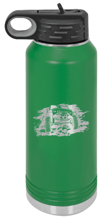 JK Crawler - 32oz Water Bottle Laser Engraved- Green