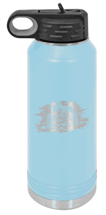 JK Crawler - 32oz Water Bottle Laser Engraved- Light Blue