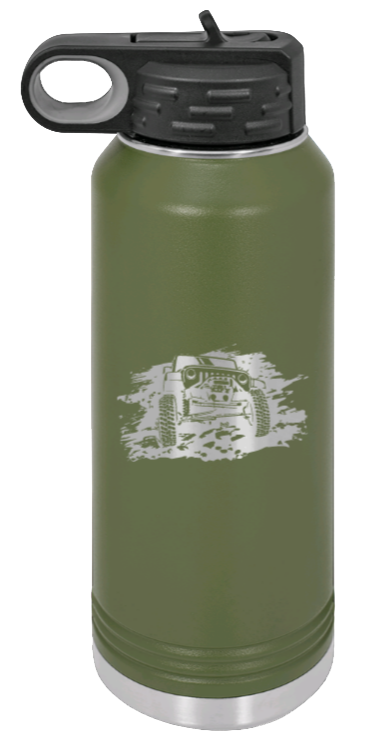 JK Crawler - 32oz Water Bottle Laser Engraved- Olive