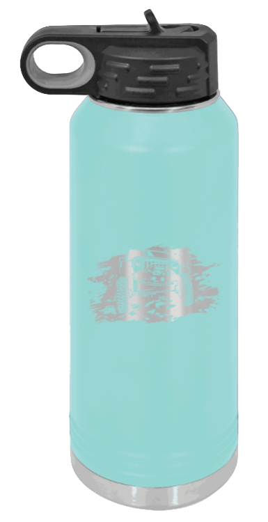 JK Crawler - 32oz Water Bottle Laser Engraved- Teal