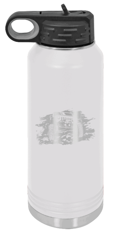 JK Crawler - 32oz Water Bottle Laser Engraved- White