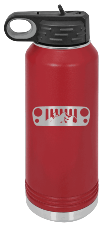 JK Grill Mountains - 32oz Water Bottle Laser Engraved- Maroon