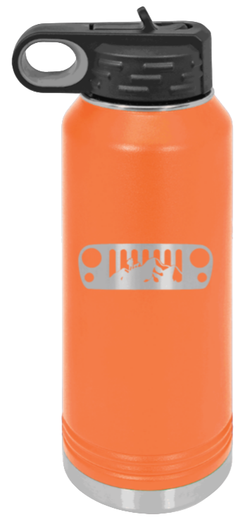 JK Grill Mountains - 32oz Water Bottle Laser Engraved- Orange