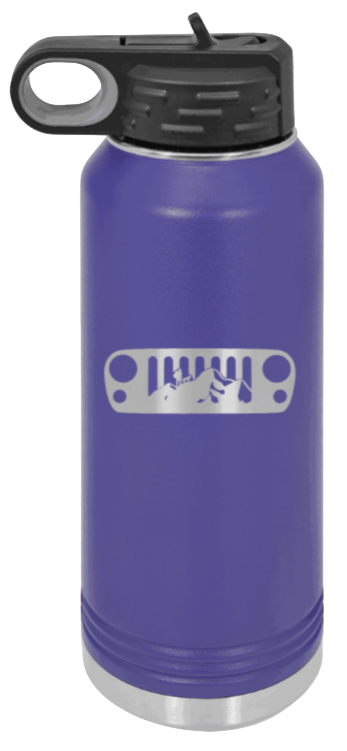 JK Grill Mountains - 32oz Water Bottle Laser Engraved- Purple