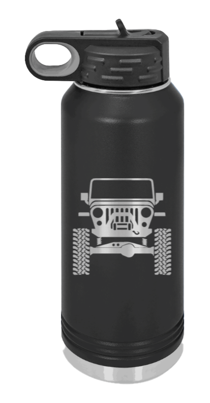 Jeep TJ - 32oz Water Bottle Laser Engraved- Black