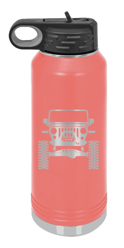 Jeep TJ - 32oz Water Bottle Laser Engraved- Coral