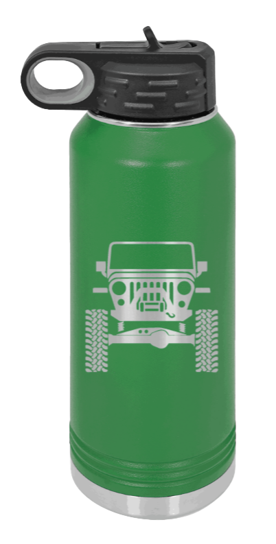 Jeep TJ - 32oz Water Bottle Laser Engraved- Green