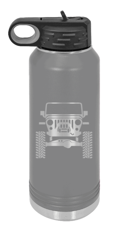 Jeep TJ - 32oz Water Bottle Laser Engraved- Dark Grey