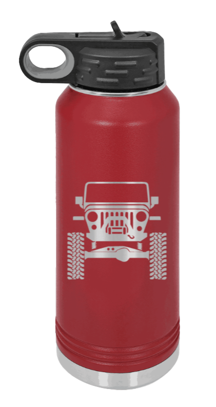 Jeep TJ - 32oz Water Bottle Laser Engraved- Maroon
