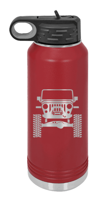 Jeep TJ - 32oz Water Bottle Laser Engraved- Maroon