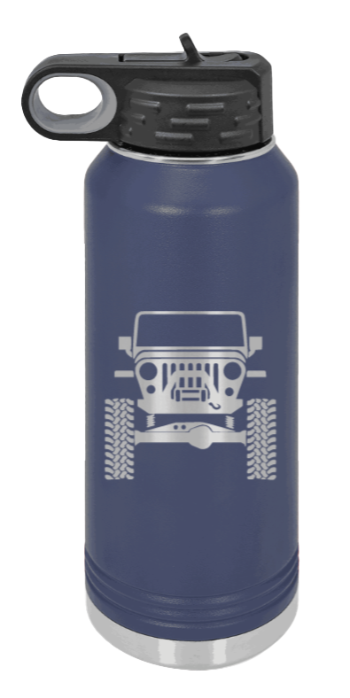 Jeep TJ - 32oz Water Bottle Laser Engraved- Navy