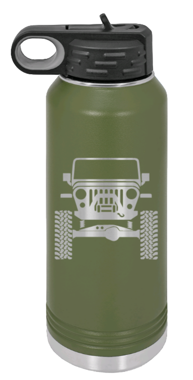 Jeep TJ - 32oz Water Bottle Laser Engraved- Olive