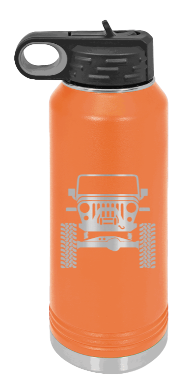 Jeep TJ - 32oz Water Bottle Laser Engraved- Orange