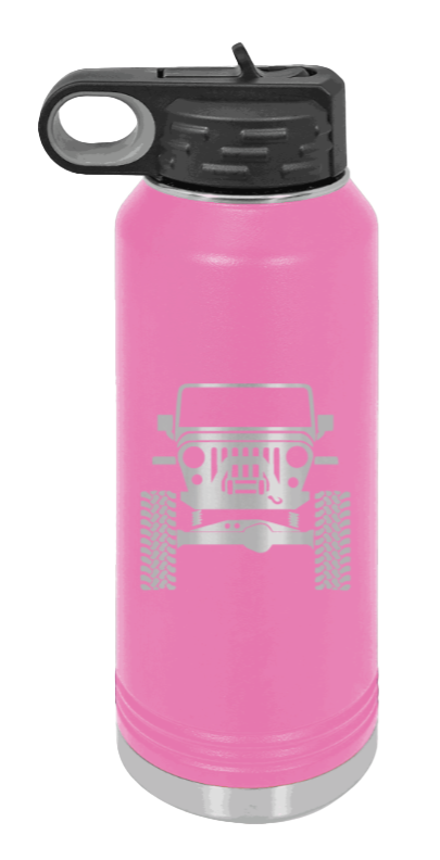 Jeep TJ - 32oz Water Bottle Laser Engraved- Pink