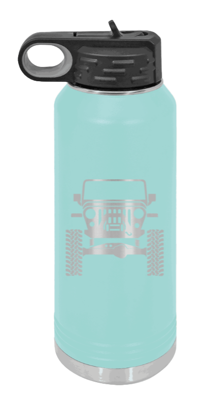 Jeep TJ - 32oz Water Bottle Laser Engraved- Teal