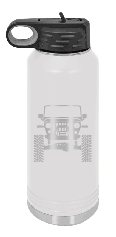 Jeep TJ - 32oz Water Bottle Laser Engraved- White